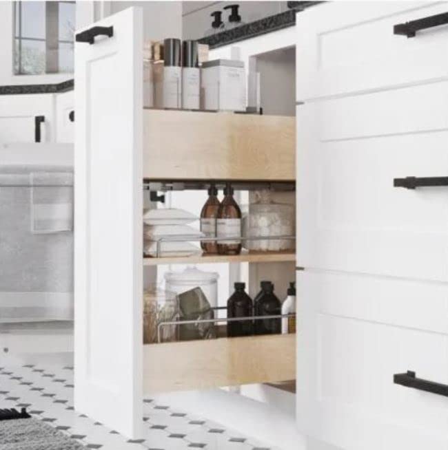 Hardware Resources VBPO8-SC 8" "No Wiggle" Soft-close Vanity Cabinet Pullout