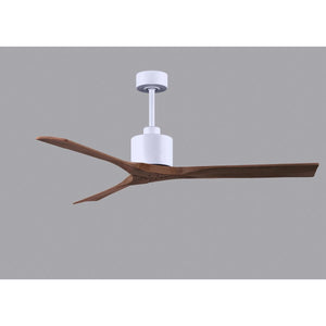 Matthews Fan NK-MWH-WA-60 Nan 6-speed ceiling fan in Matte White finish with 60” solid walnut tone wood blades