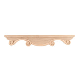 Hardware Resources PFM2-RW 16" W x 1" D x 2-1/2" H Rubberwood Scrolled Middle Corner Foot