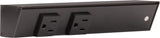 Task Lighting APT9-2B-P-BK-R 9" APT Series Slim Angle Power Strip, Right Entry, Black Finish, Black Receptacles