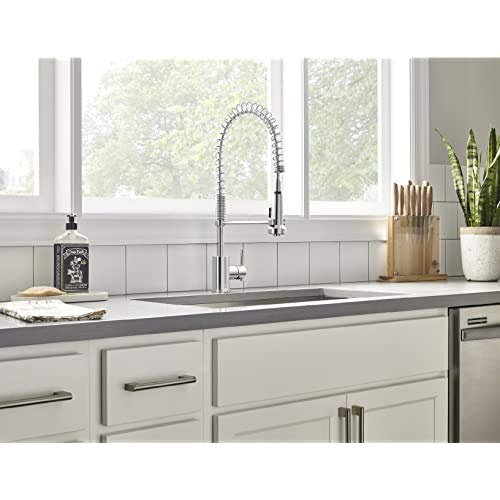 Gerber D455258 Chrome Parma Pre-rinse Single Handle Spring Spout Kitchen Faucet