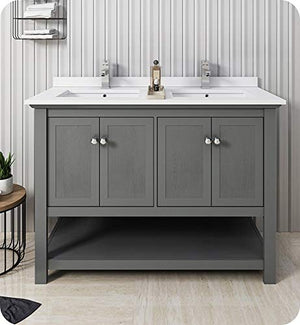 Fresca FCB2348VG-D-CWH-U Double Sink Cabinet with Sinks