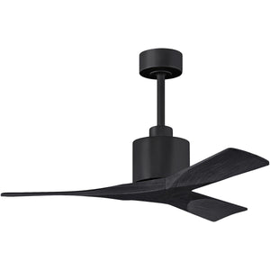 Matthews Fan NK-BK-BK-42 Nan 6-speed ceiling fan in Matte Black finish with 42” solid matte black wood blades