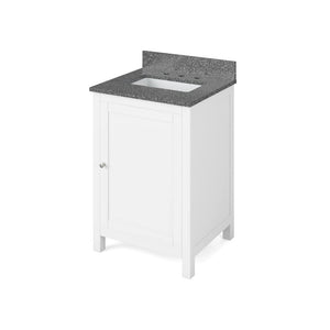 Jeffrey Alexander VKITAST24WHBOR 24" White Astoria Vanity, Boulder Cultured Marble Vanity Top, undermount rectangle bowl