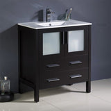 Fresca FCB6230ES-I Fresca Torino 30" Espresso Modern Bathroom Cabinet w/ Integrated Sink