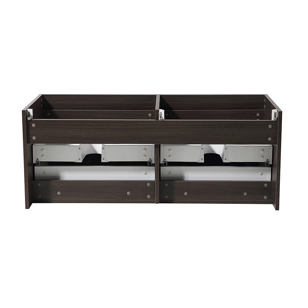 Fresca FCB8042GO Fresca Mezzo 60" Gray Oak Wall Hung Double Sink Modern Bathroom Cabinet