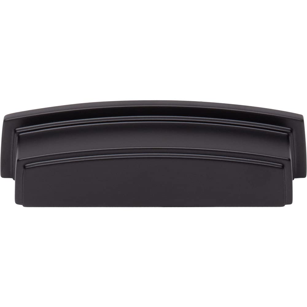 Jeffrey Alexander 141-96MB 96 mm Center Matte Black Square-to-Center Square Renzo Cabinet Cup Pull
