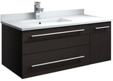 Fresca FCB6136ES-UNS-L-CWH-U Fresca Lucera 36" Espresso Wall Hung Modern Bathroom Cabinet w/ Top & Undermount Sink - Left Version