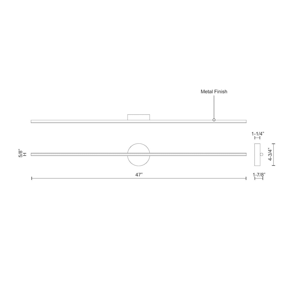 Kuzco WS14947-WH CHUTE 47" WS White 120V TRIAC/ELV LED 3000K 90CRI 21W