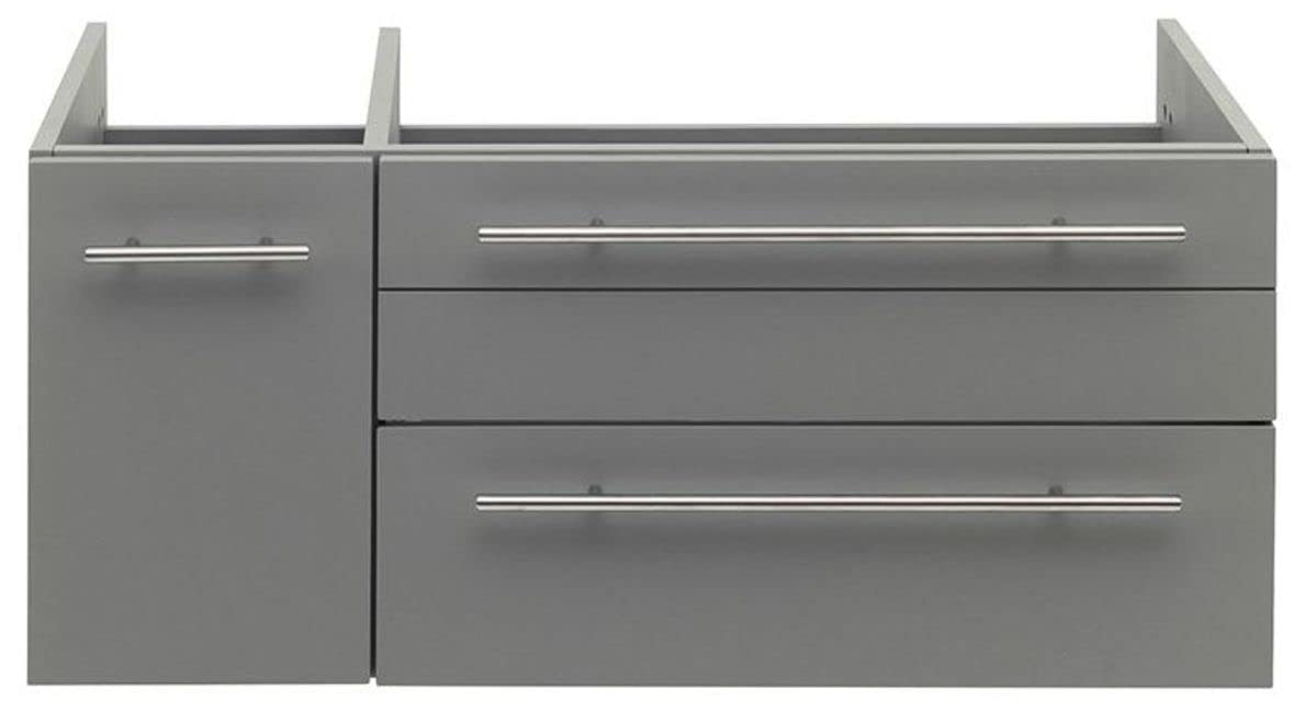 Fresca FCB6136GR-UNS-R Fresca Lucera 36" Gray Wall Hung Undermount Sink Modern Bathroom Cabinet - Right Version