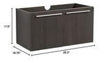 Fresca FCB8089GO Fresca Vista 30" Gray Oak Wall Hung Modern Bathroom Cabinet