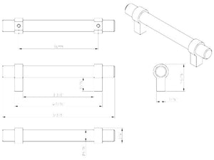 Jeffrey Alexander 596SN 96 mm Center-to-Center Satin Nickel Key Grande Cabinet Bar Pull