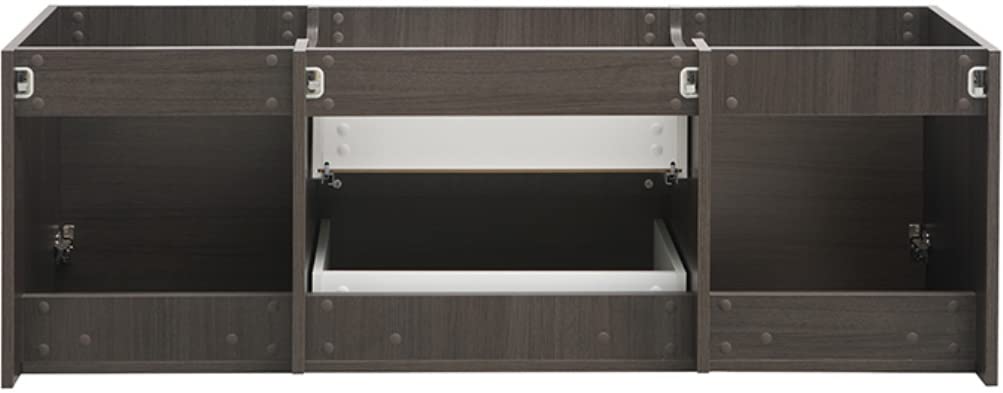 Fresca FCB8360GO-D Fresca Valencia 60" Gray Oak Wall Hung Double Sink Modern Bathroom Cabinet