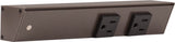 Task Lighting APT9-2B-P-BZ-L 9" APT Series Slim Angle Power Strip, Left Entry, Bronze Finish, Black Receptacles