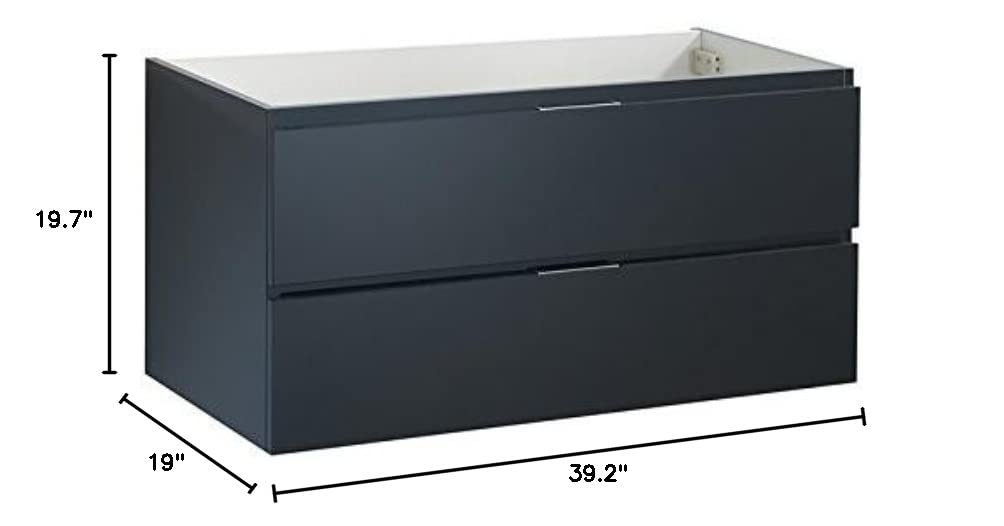 Fresca FCB8342GG Fresca Valencia 40" Dark Slate Gray Wall Hung Modern Bathroom Cabinet