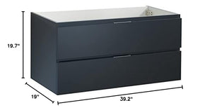 Fresca FCB8342GG Fresca Valencia 40" Dark Slate Gray Wall Hung Modern Bathroom Cabinet