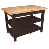 John Boos C6024-2D-2S-WT Classic Country Worktable, 60" W x 24" D 35" H, with 2 Drawers and Shelves, Walnut Stain