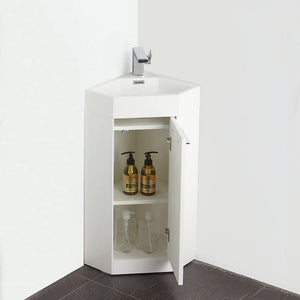 Fresca FVN5082WH Fresca Coda 14" White Modern Corner Bathroom Vanity