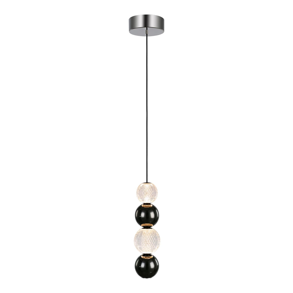 Alora PD321815PN ONYX 5" PENDANT POLISHED NICKEL 144" WIRE 120V TRIAC/ELV LED 3000K 90CRI 11W