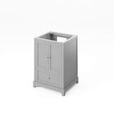 Jeffrey Alexander VKITADD24GRWCR 24" Grey Addington Vanity, White Carrara Marble Vanity Top, undermount rectangle bowl