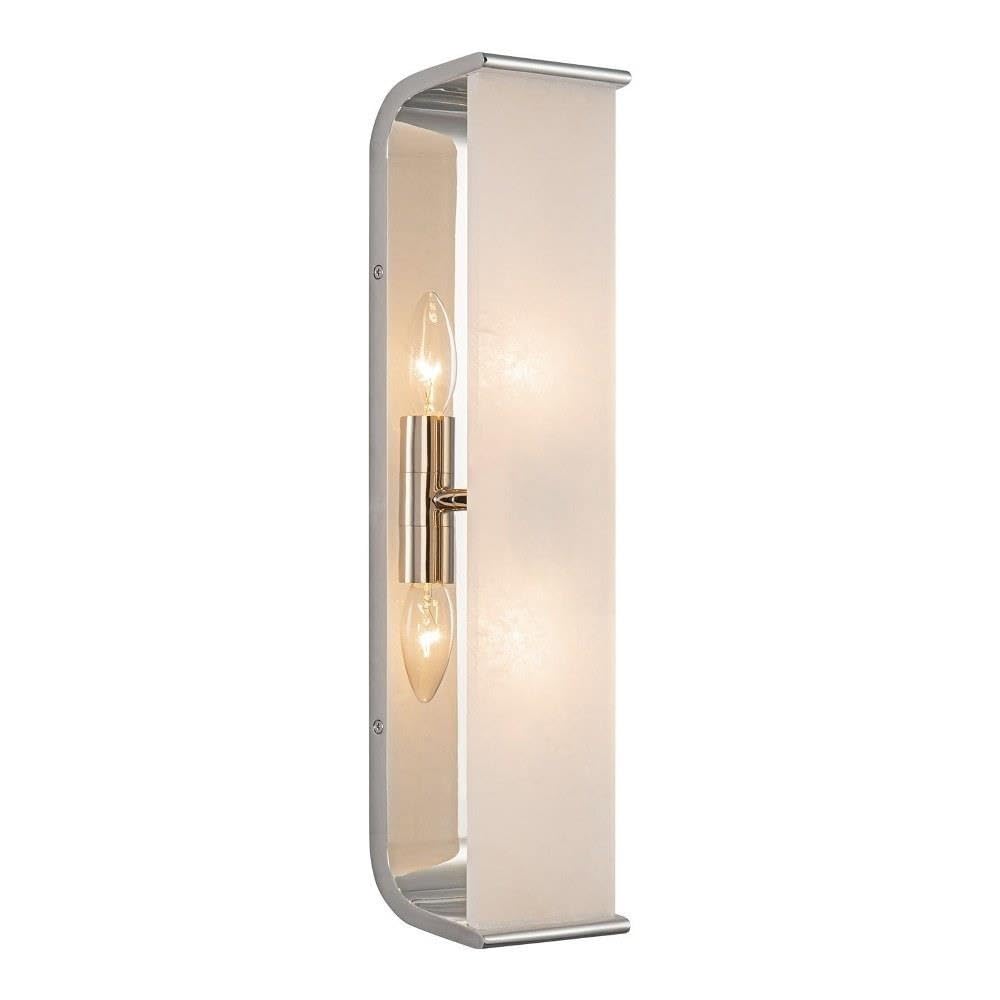 Alora WV327019PNAR ABBOTT 19" WV POLISHED NICKEL ALABASTER 2 x 60W E12