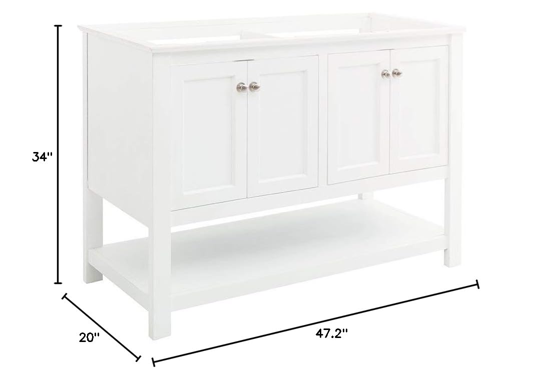 Fresca FCB2348WH-D Fresca Manchester 48" White Traditional Double Sink Bathroom Cabinet