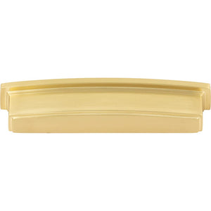 Jeffrey Alexander 141-128BG 128 mm Center Brushed Gold Square-to-Center Square Renzo Cabinet Cup Pull