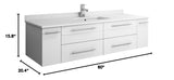 Fresca FCB6160WH-UNS-CWH-U Cabinet with Integrated  Sink