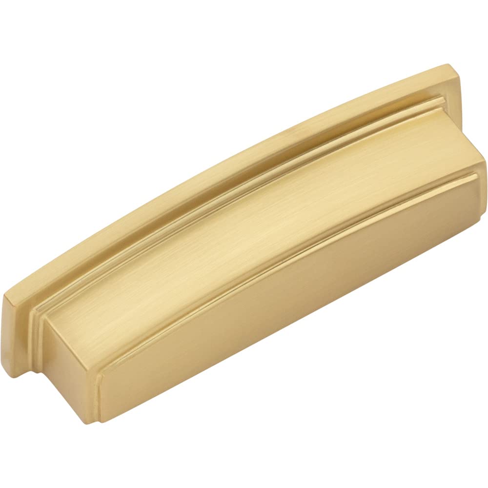 Jeffrey Alexander 141-96BG 96 mm Center Brushed Gold Square-to-Center Square Renzo Cabinet Cup Pull