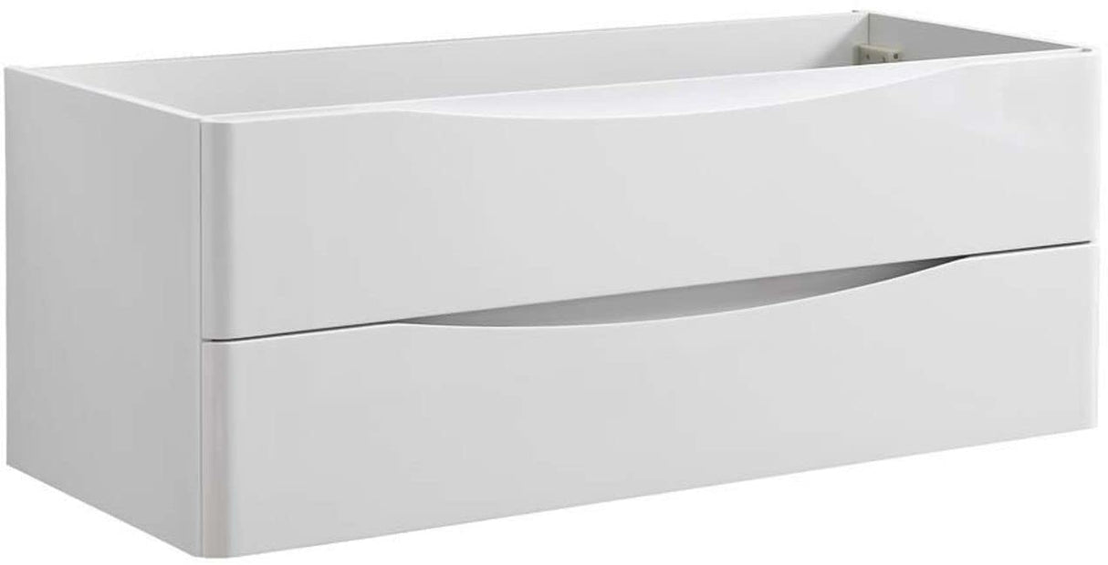 Fresca FCB9048WH-D Fresca Tuscany 48" Glossy White Wall Hung Double Sink Modern Bathroom Cabinet