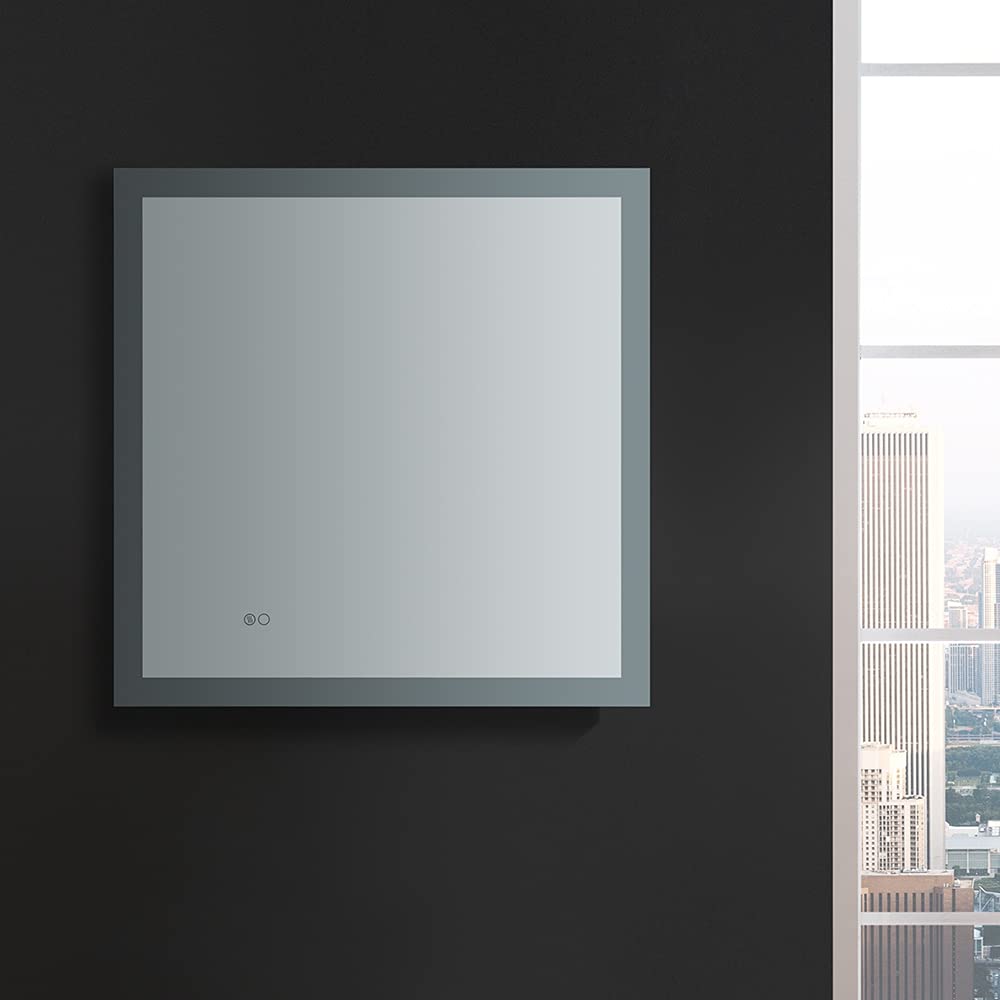 Fresca FMR013030 Fresca Angelo 30" Wide x 30" Tall Bathroom Mirror w/ Halo Style LED Lighting and Defogger