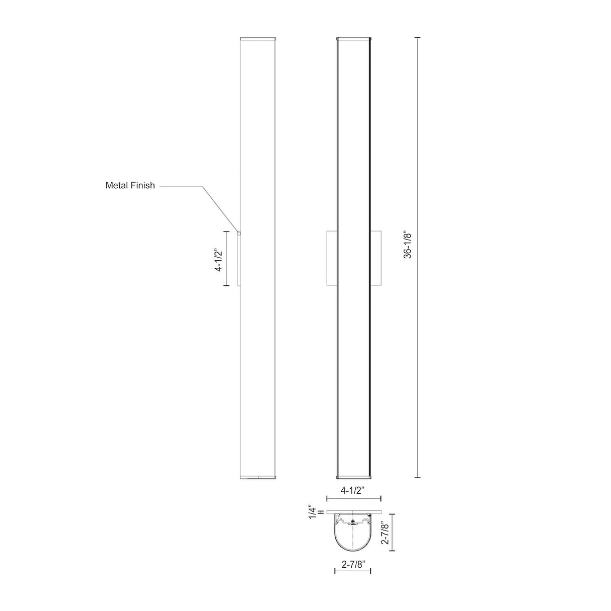 Kuzco VL61236-CH LED VAN (LONGITUDE) 40W CH