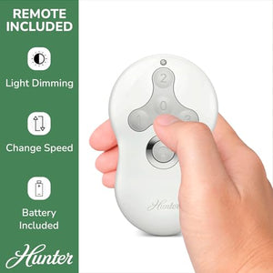 Hunter Fan Dempsey Low Profile Ceiling Fans with Lights and Remote, Flush Mount Ceiling Fan with Lights, Metal, Brushed Nickel Finish, 44 Inch LED