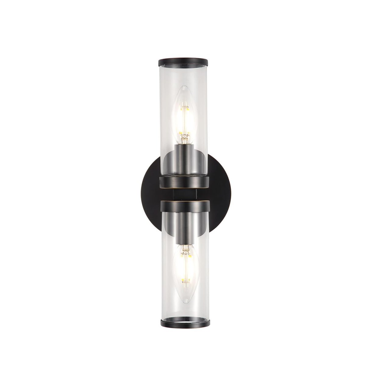 Alora WV309002UBCG REVOLVE WALL VANITY 2 LIGHT URBAN BRONZE CLEAR GLASS