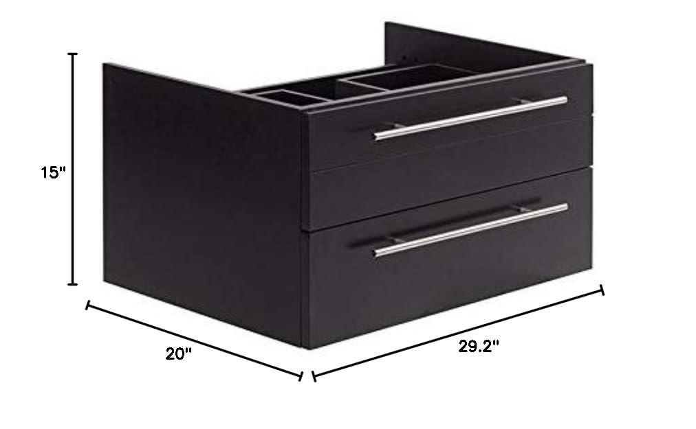Fresca FCB6130ES-VSL Fresca Lucera 30" Espresso Wall Hung Vessel Sink Modern Bathroom Cabinet