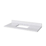 Jeffrey Alexander VKITCHA48CHWCR 48" Chocolate Chatham Vanity, White Carrara Marble Vanity Top, undermount rectangle bowl
