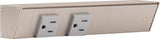 Task Lighting APT9-2G-P-SN-R 9" APT Series Slim Angle Power Strip, Right Entry, Satin Nickel Finish, Grey Receptacles