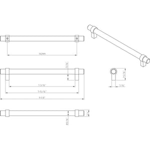 Jeffrey Alexander 5192MB 192 mm Center-to-Center Matte Black Key Grande Cabinet Bar Pull