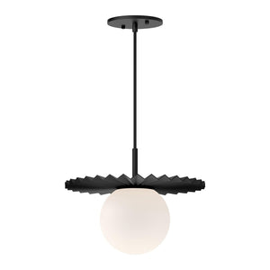Alora PD501212MBOP PLUME 12" PD MATTE BLACK OPAL GLASS CORD 72 1X60W E26