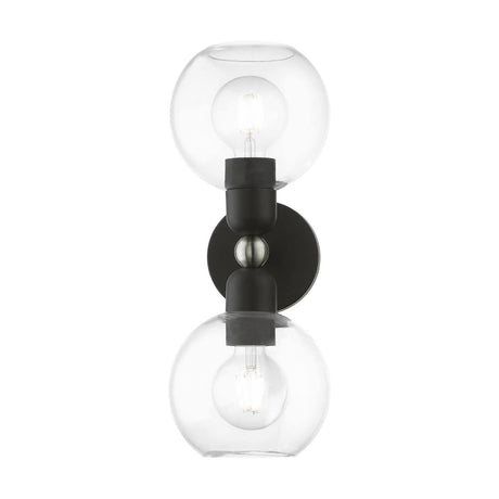 Livex Lighting 16972-04 Downtown Bathroom Vanity Light Black with Brushed Nickel Accents