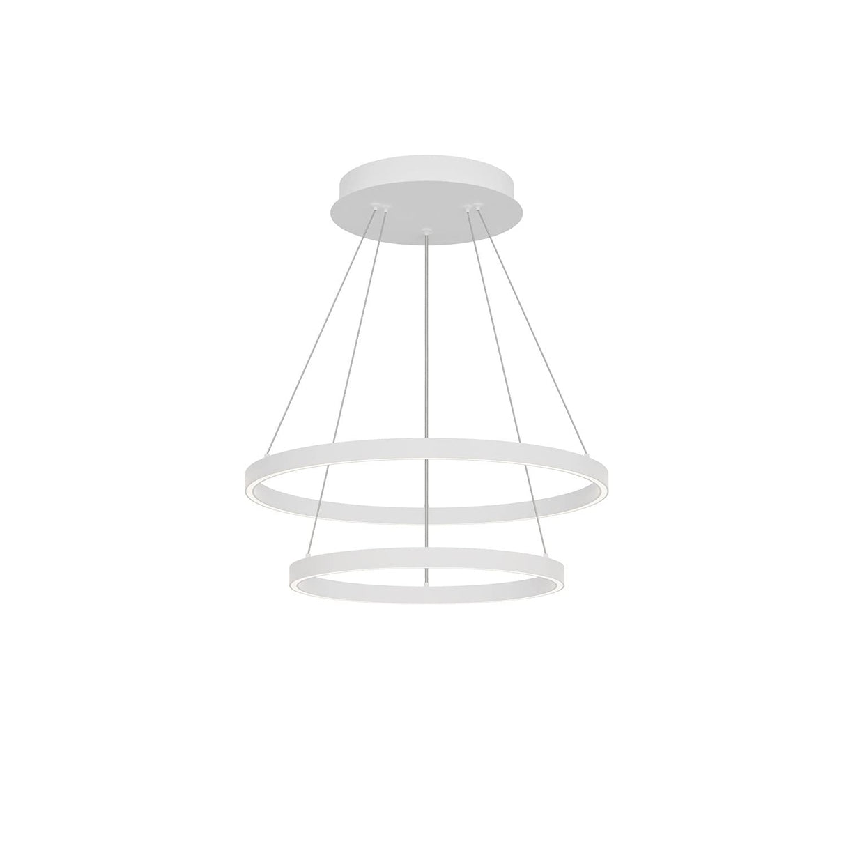 Kuzco CH87224-WH CERCHIO 2 LAYER 24' CHANDELIER WH TEXTURED DOWN ONLY 930 TRIAC 120 90W