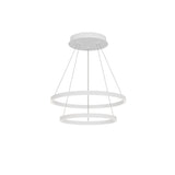 Kuzco CH87224-WH CERCHIO 2 LAYER 24' CHANDELIER WH TEXTURED DOWN ONLY 930 TRIAC 120 90W