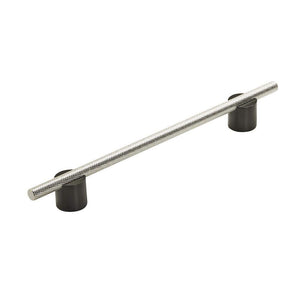 Amerock Cabinet Pull Matte Black/Polished Nickel 7-9/16 inch (192 mm) Center to Center Transcendent 1 Pack Drawer Pull Drawer Handle Cabinet Hardware