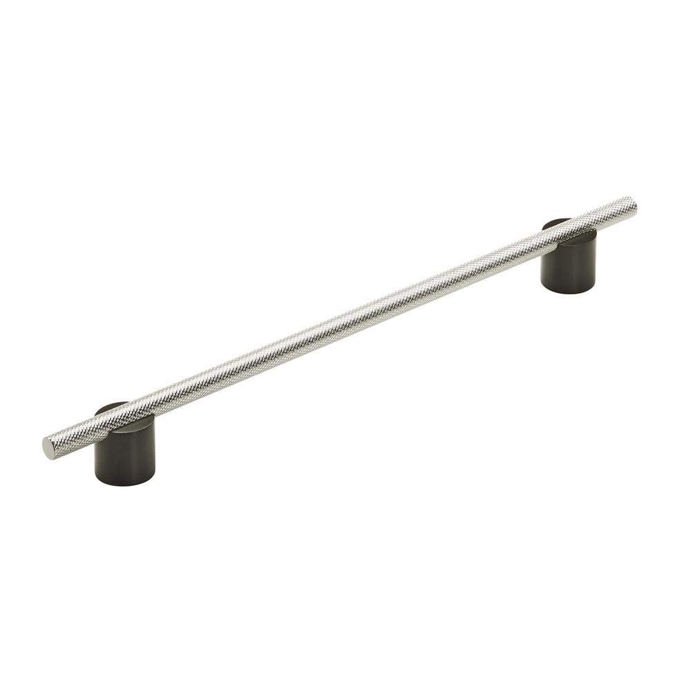 Amerock Cabinet Pull Matte Black/Polished Nickel 10-1/16 inch (256 mm) Center to Center Transcendent 1 Pack Drawer Pull Drawer Handle Cabinet Hardware