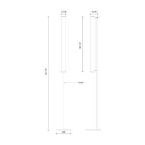 Kuzco FL70155-BK GRAMERCY 55" FL Black 120V Touch dimmer LED 3000K 90CRI 25W