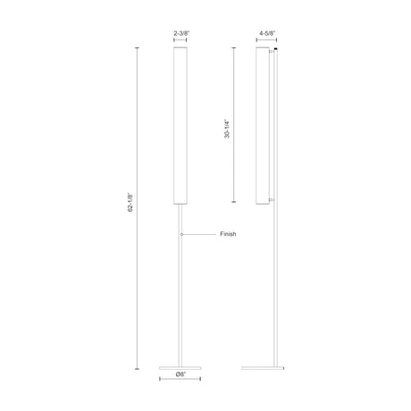 Kuzco FL70155-BK GRAMERCY 55" FL Black 120V Touch dimmer LED 3000K 90CRI 25W