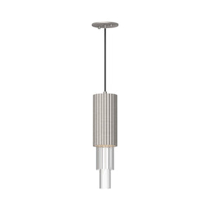 Alora PD502204BNCR BORDEAUX 4" PD BRUSHED NICKEL CLEAR RIBBED GLASS CORD 72 LED 3000K 90CRI 10W