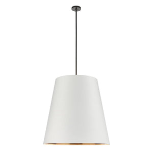 Alora PD311030UBWG CALOR PENDANT 3 LIGHT URBAN BRONZE WHITE LINEN WITH GOLD PARCHMENT