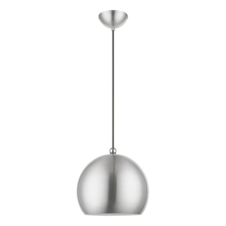 Livex Lighting 45482-91 Stockton Pendant Brushed Nickel with Polished Chrome Accents