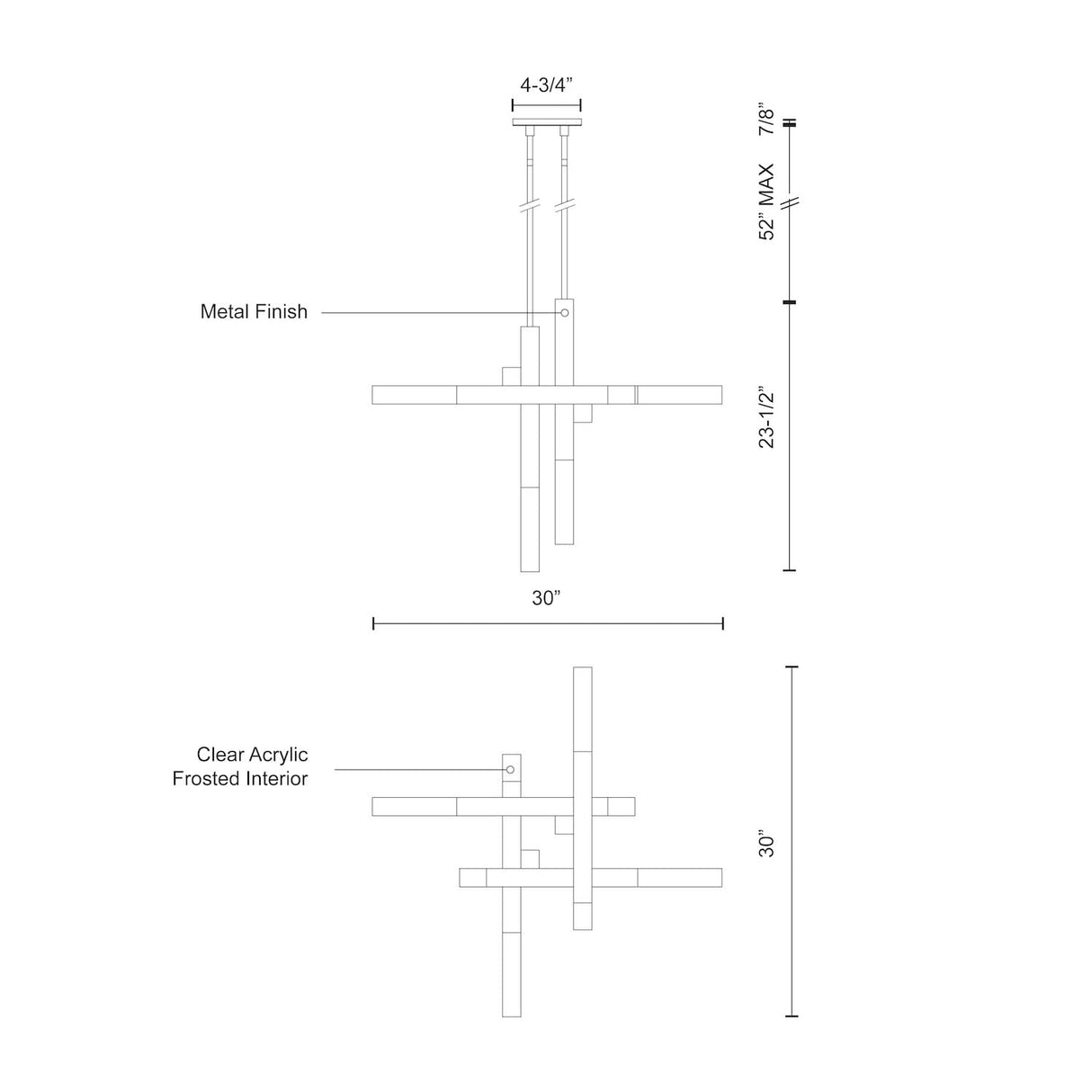 Kuzco PD53330-CH MARTELO 30" PD Chrome 120V ELV LED 3000K 90CRI 56W